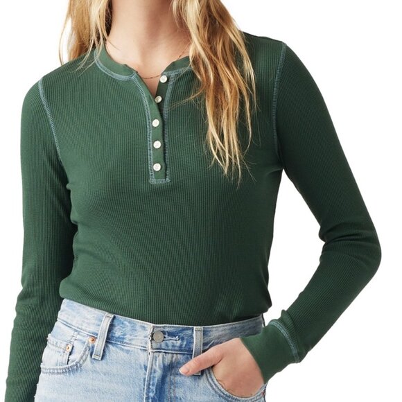 Levi’s Plus Size Jakob Slim-Fit Long-Sleeve Henley Top – Python Green (NWT, 1X) - Picture 1 of 2